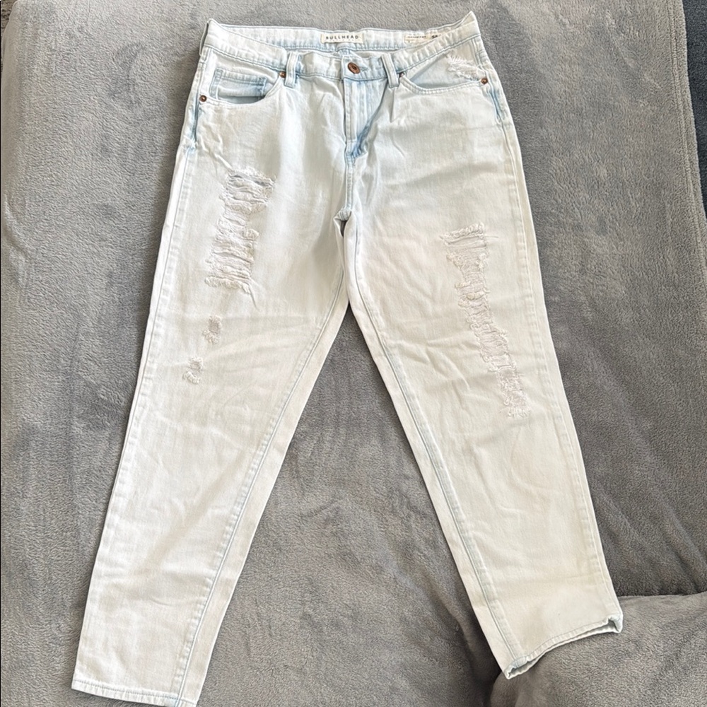 Bullhead Pale Blue Distressed Boyfriend Jeans